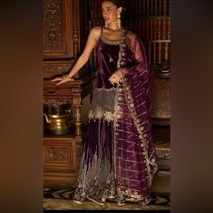 Velvet Sharara Suit